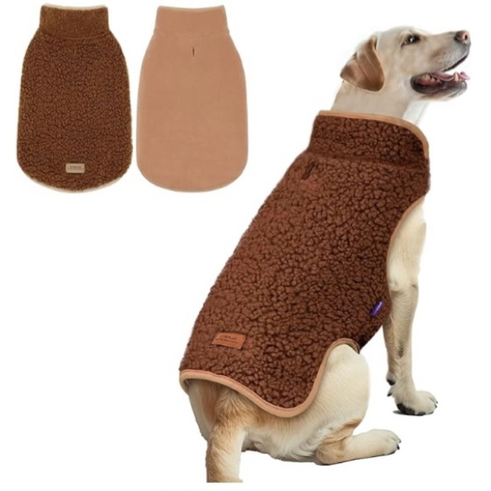Cyeollo  Reversible Fleece Dog Coat NWT